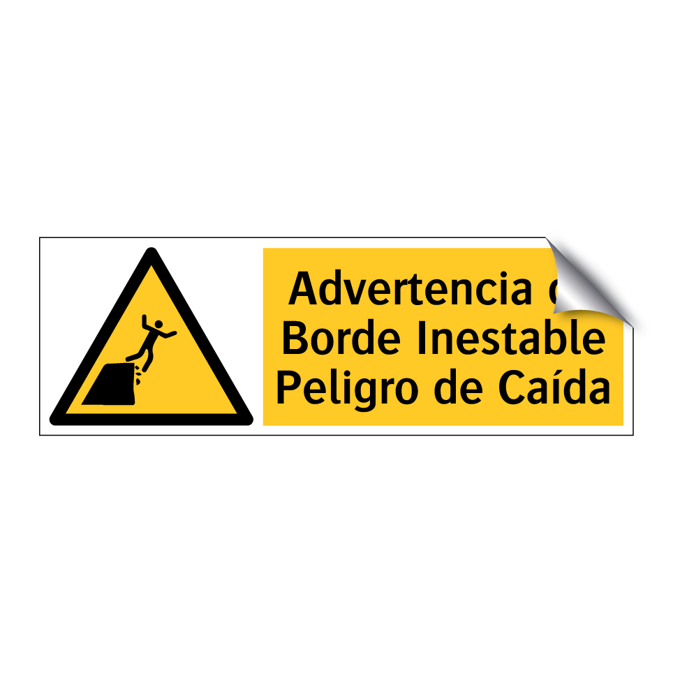 Advertencia de Borde Inestable Peligro de Caída