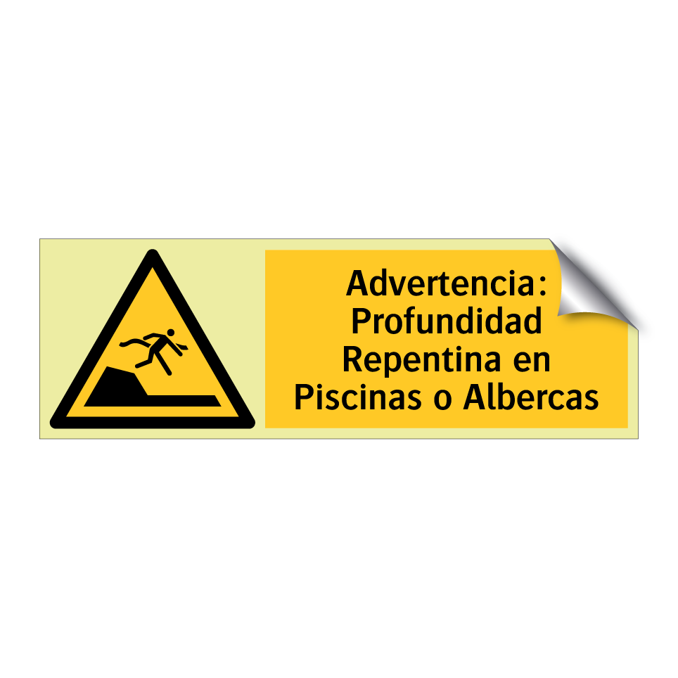 Advertencia: Profundidad Repentina en Piscinas o Albercas