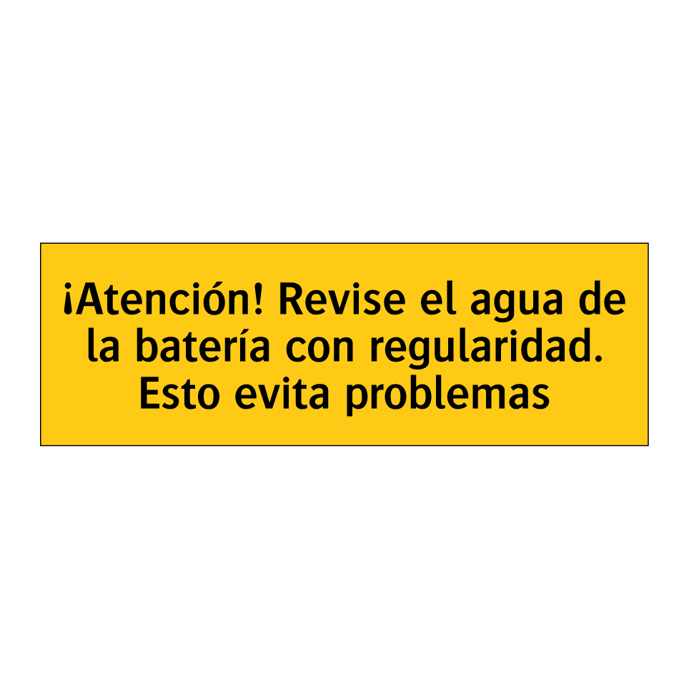 ¡Atención! Revise el agua de la batería con regularidad. Esto evita problemas