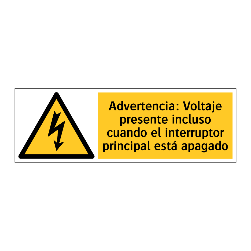 Advertencia: Voltaje presente incluso cuando el interruptor principal está apagado
