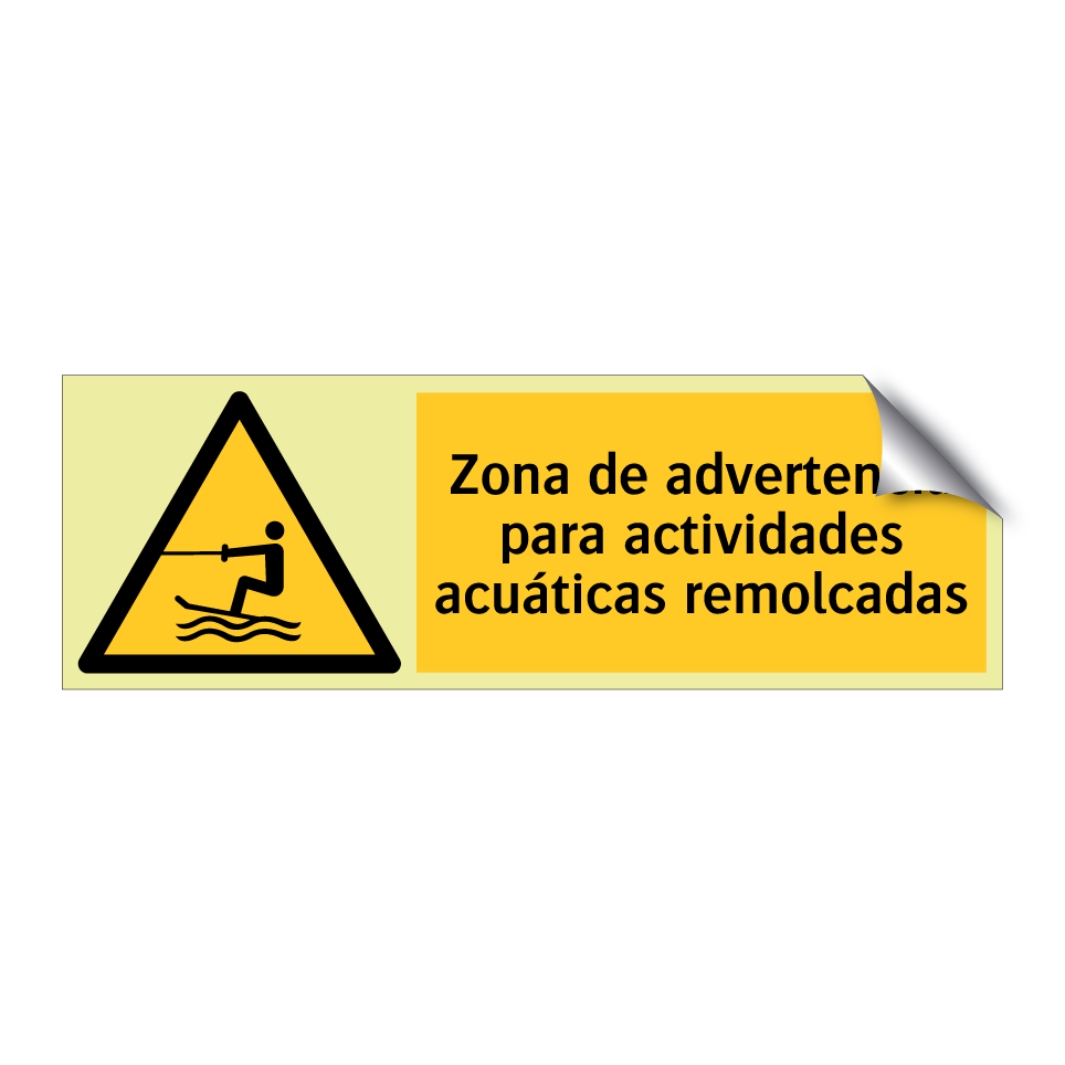 Zona de advertencia para actividades acuáticas remolcadas