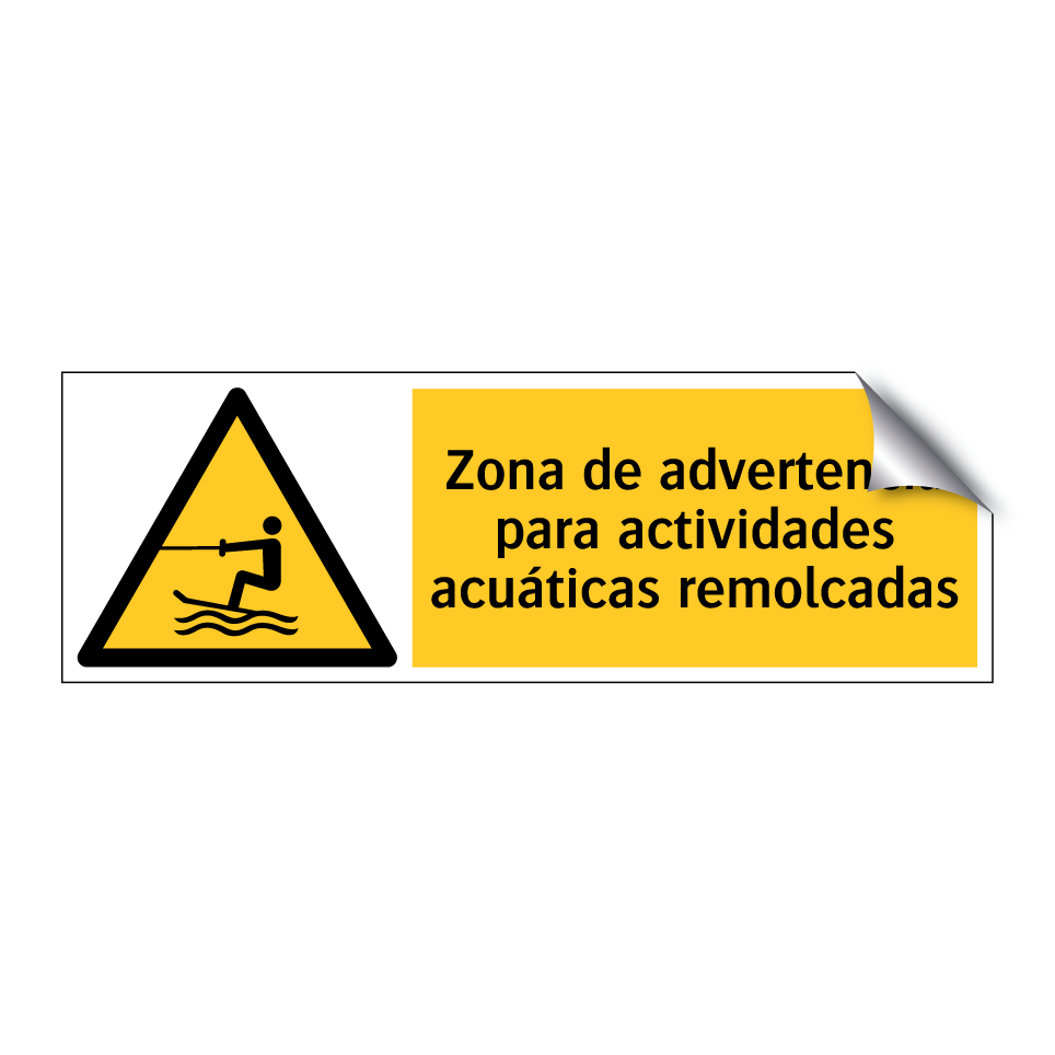 Zona de advertencia para actividades acuáticas remolcadas