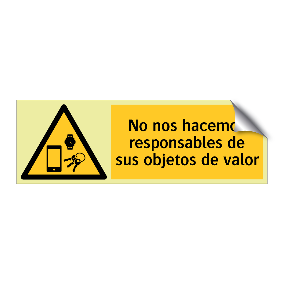 No nos hacemos responsables de sus objetos de valor