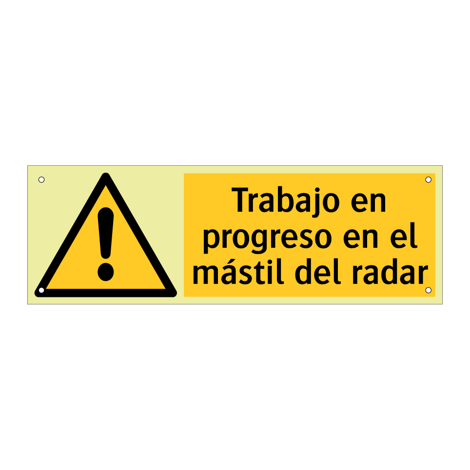 Trabajo en progreso en el mástil del radar