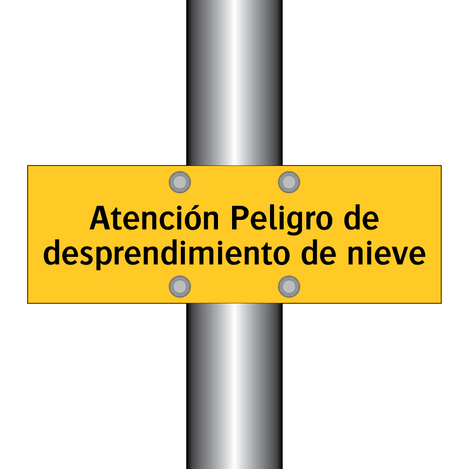 Atención Peligro de desprendimiento de nieve