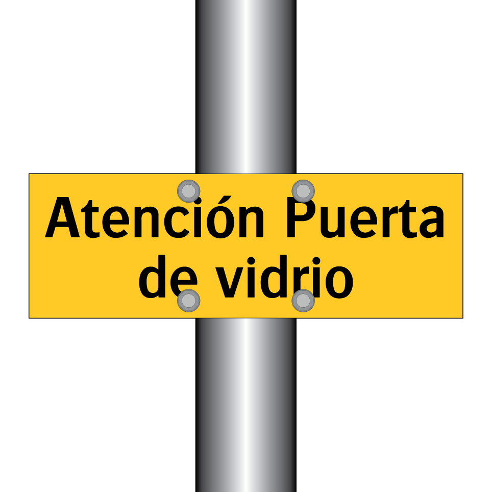Atención Puerta de vidrio