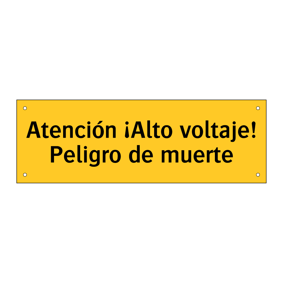 Atención ¡Alto voltaje! Peligro de muerte