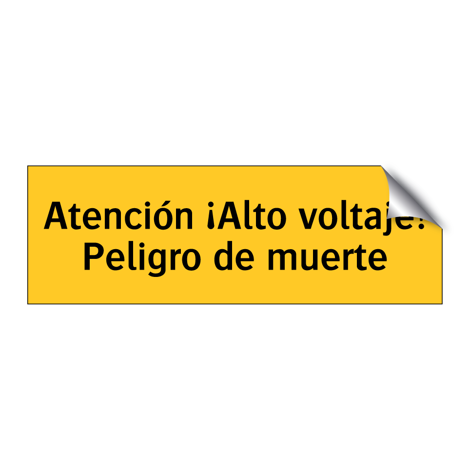 Atención ¡Alto voltaje! Peligro de muerte