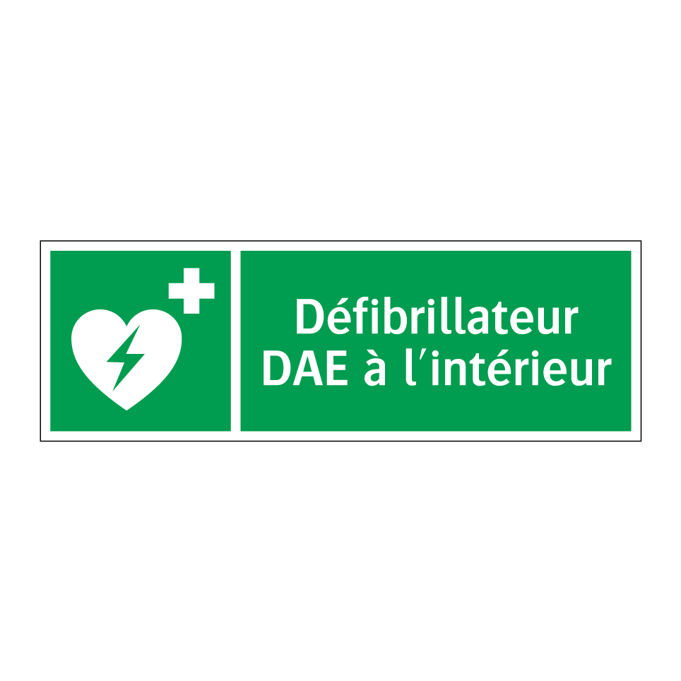 Défibrillateur DAE à l'intérieur
