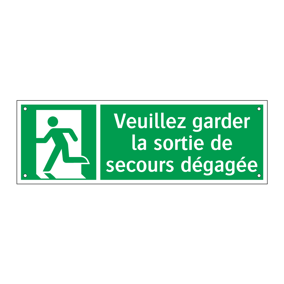 Veuillez garder la sortie de secours dégagée