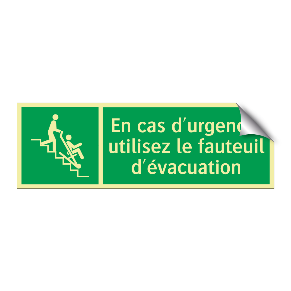 En cas d'urgence, utilisez le fauteuil d'évacuation