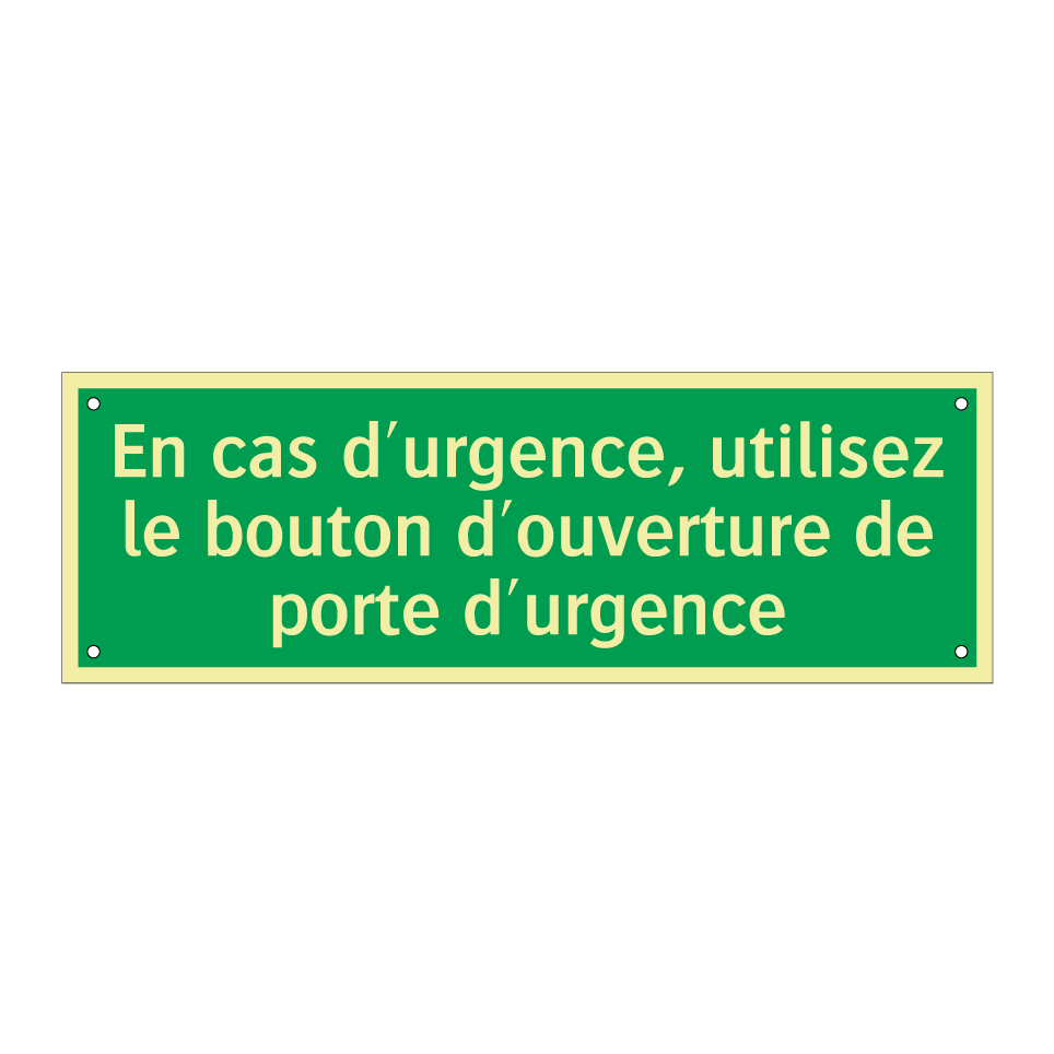 En cas d'urgence, utilisez le bouton d'ouverture de porte d'urgence