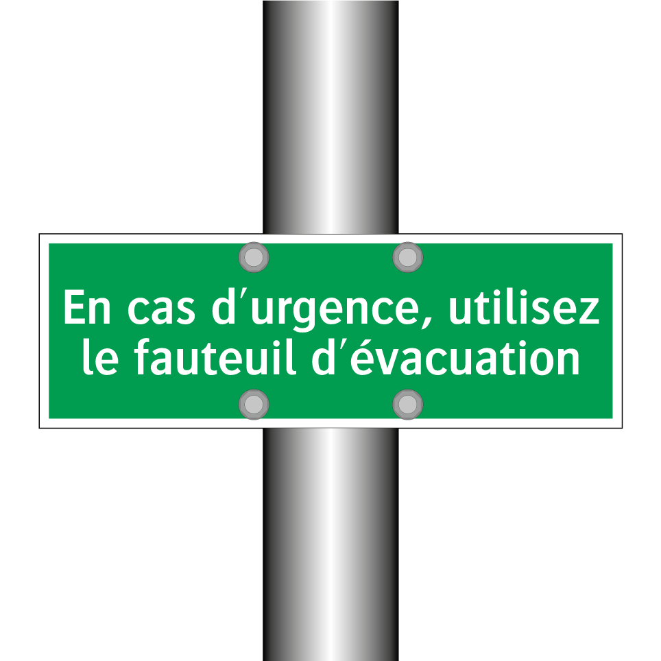 En cas d'urgence, utilisez le fauteuil d'évacuation
