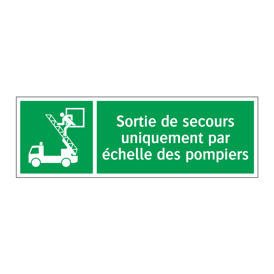 Sortie de secours uniquement par échelle des pompiers