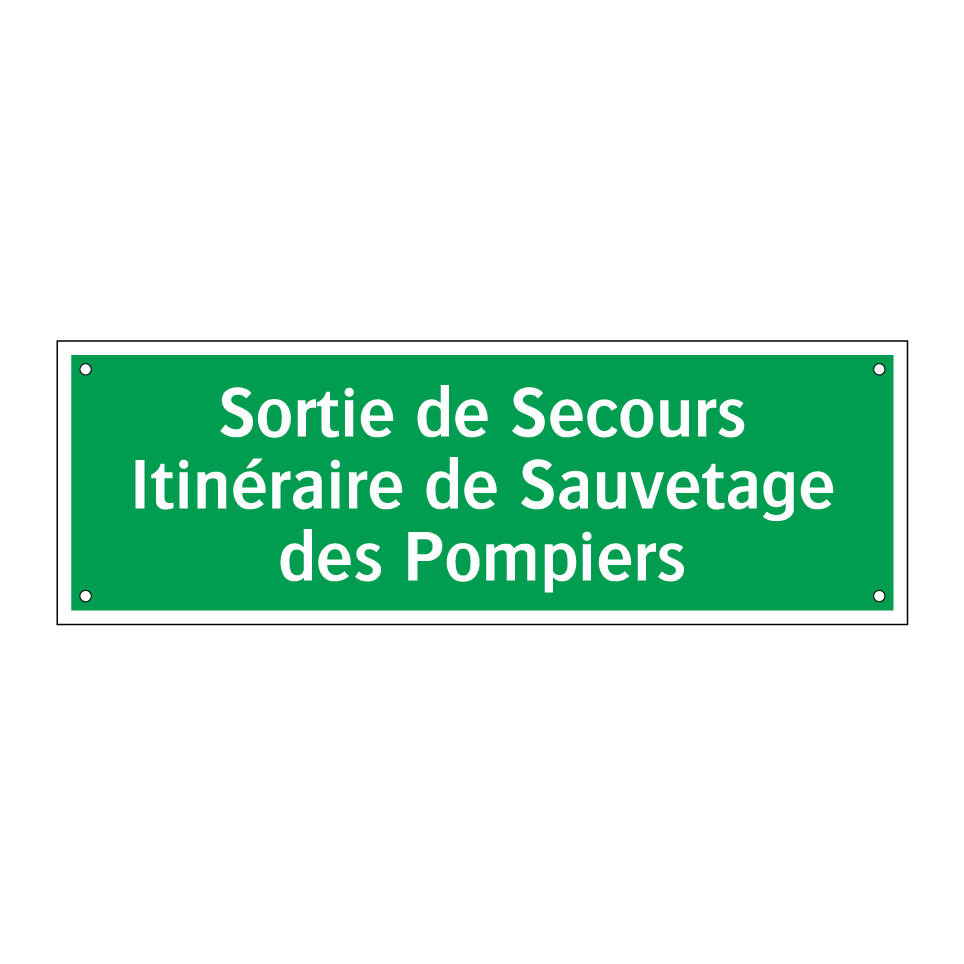 Sortie de Secours Itinéraire de Sauvetage des Pompiers