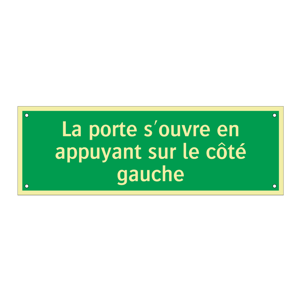 La porte s'ouvre en appuyant sur le côté gauche
