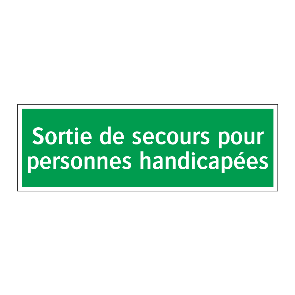 Sortie de secours pour personnes handicapées