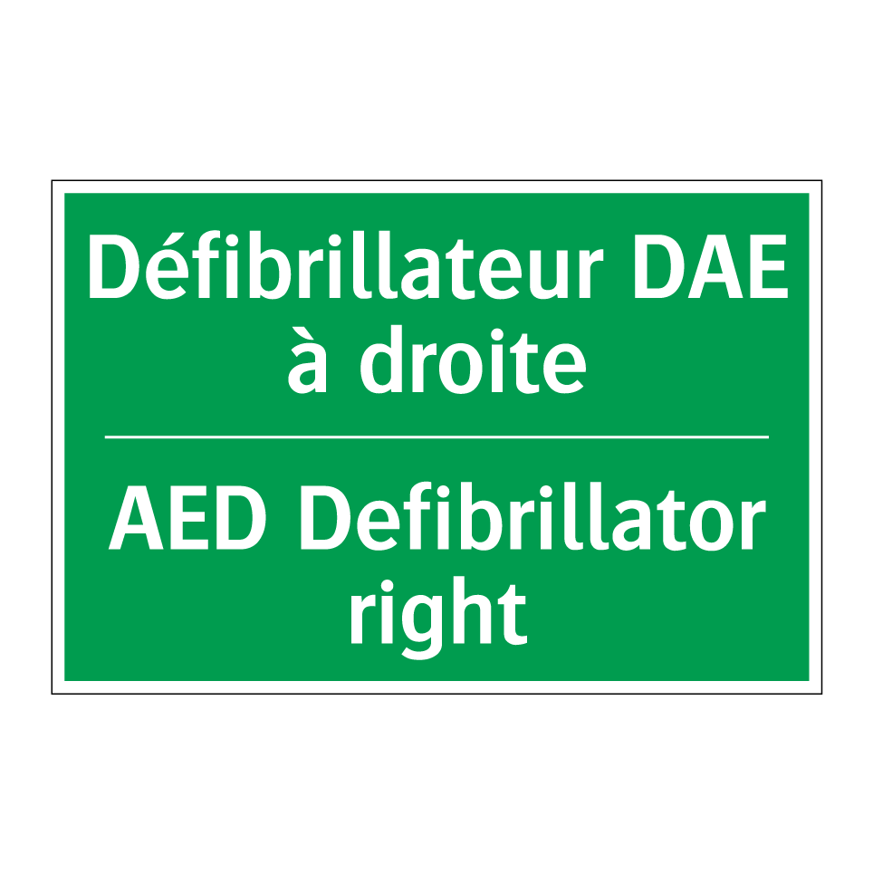 Défibrillateur DAE à droite - AED Defibrillator right