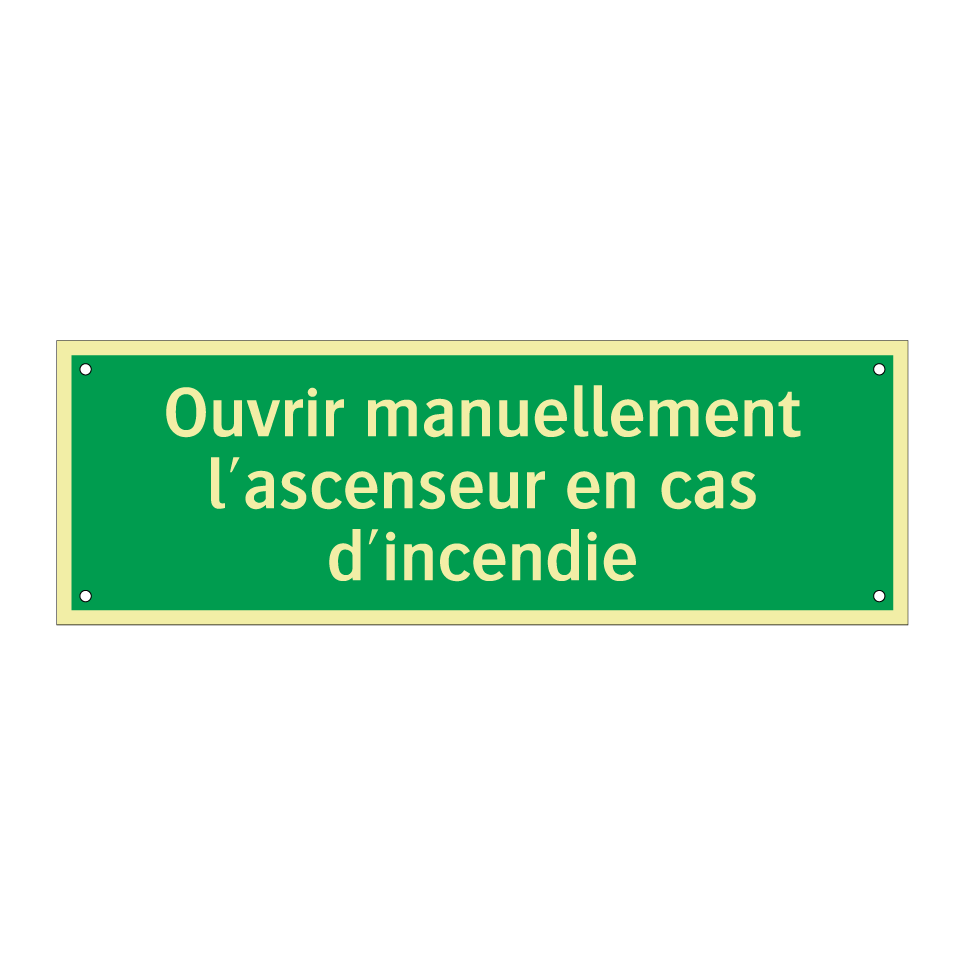 Ouvrir manuellement l'ascenseur en cas d'incendie