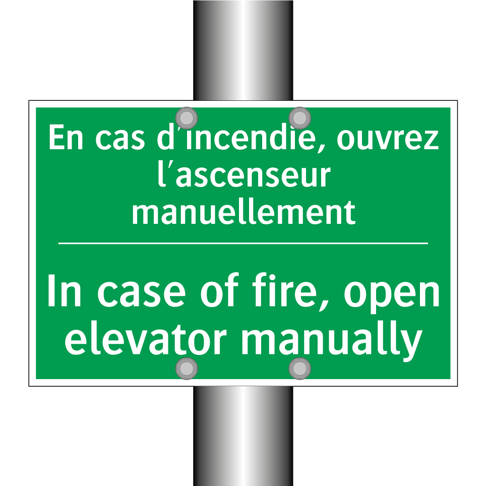 En cas d'incendie, ouvrez l'ascenseur /.../ - In case of fire, open elevator /.../