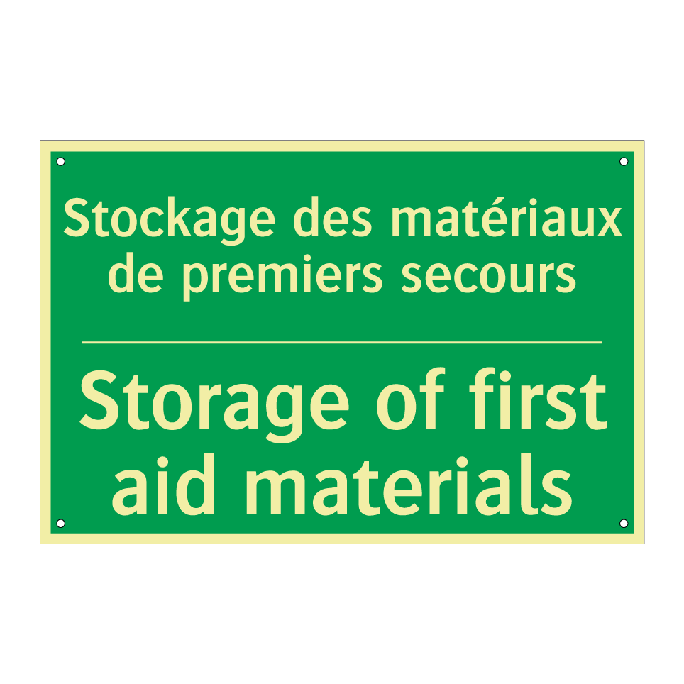 Stockage des matériaux de premiers /.../ - Storage of first aid materials
