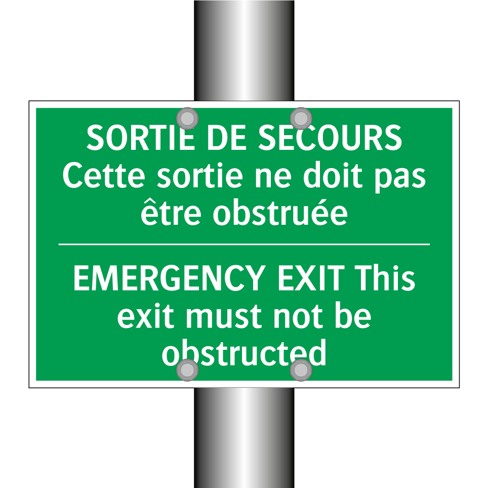 SORTIE DE SECOURS Cette sortie /.../ - EMERGENCY EXIT This exit must /.../