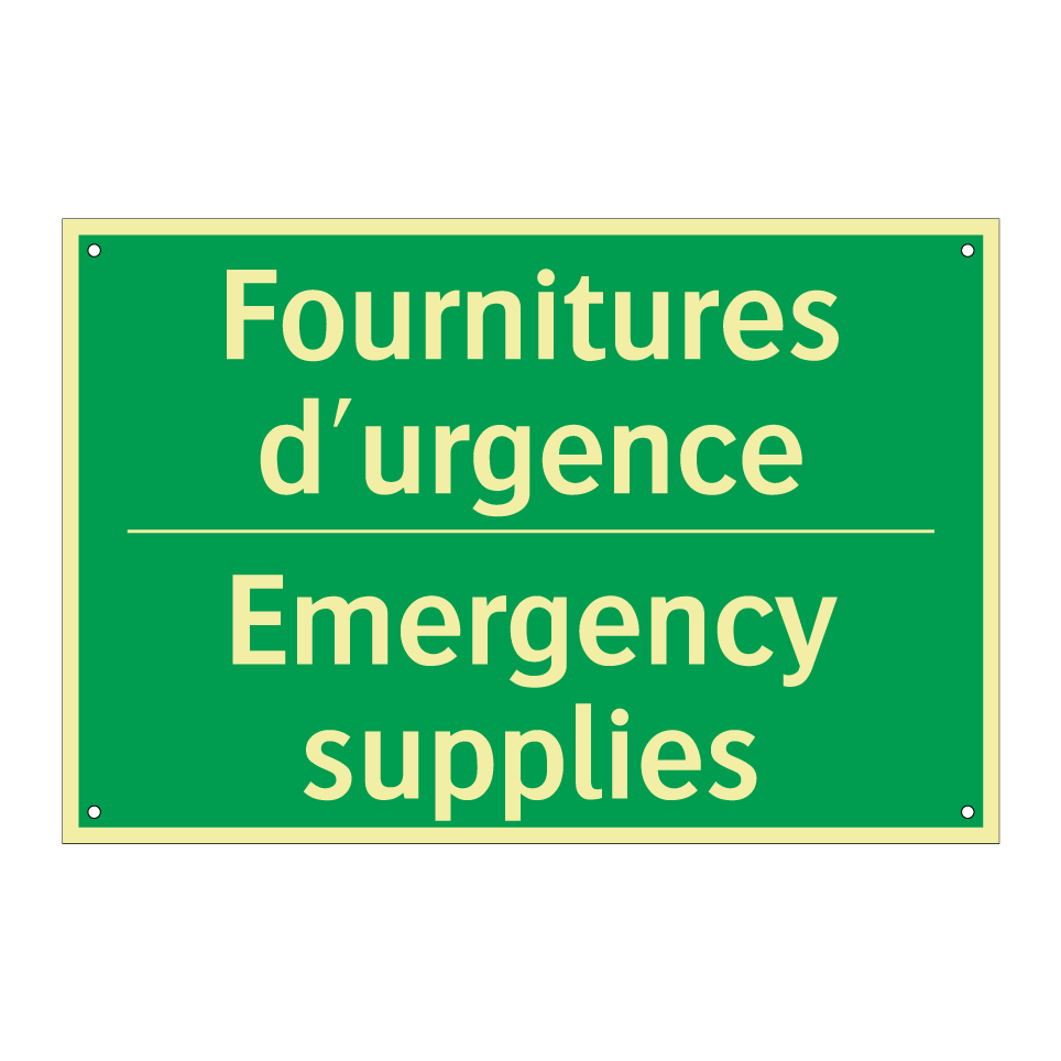 Fournitures d'urgence - Emergency supplies