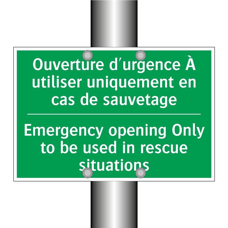 Ouverture d'urgence À utiliser /.../ - Emergency opening Only to be used /.../