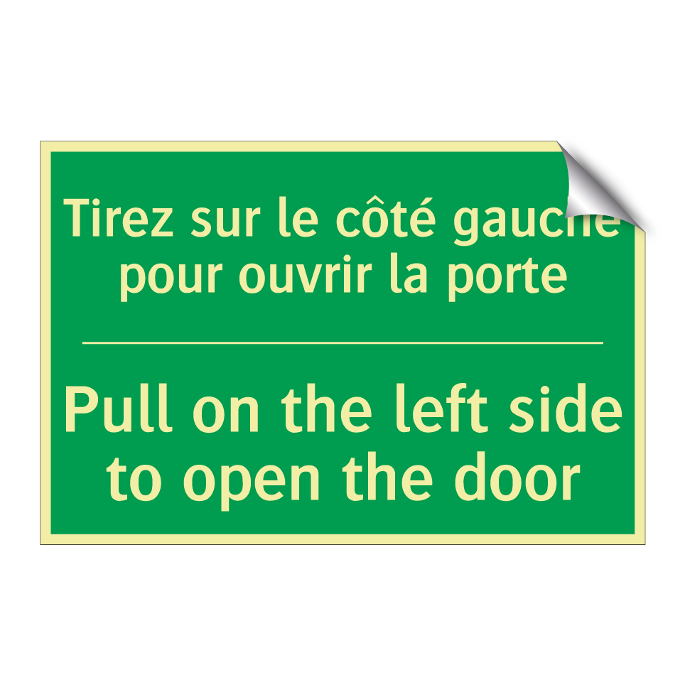 Tirez sur le côté gauche pour /.../ - Pull on the left side to open /.../