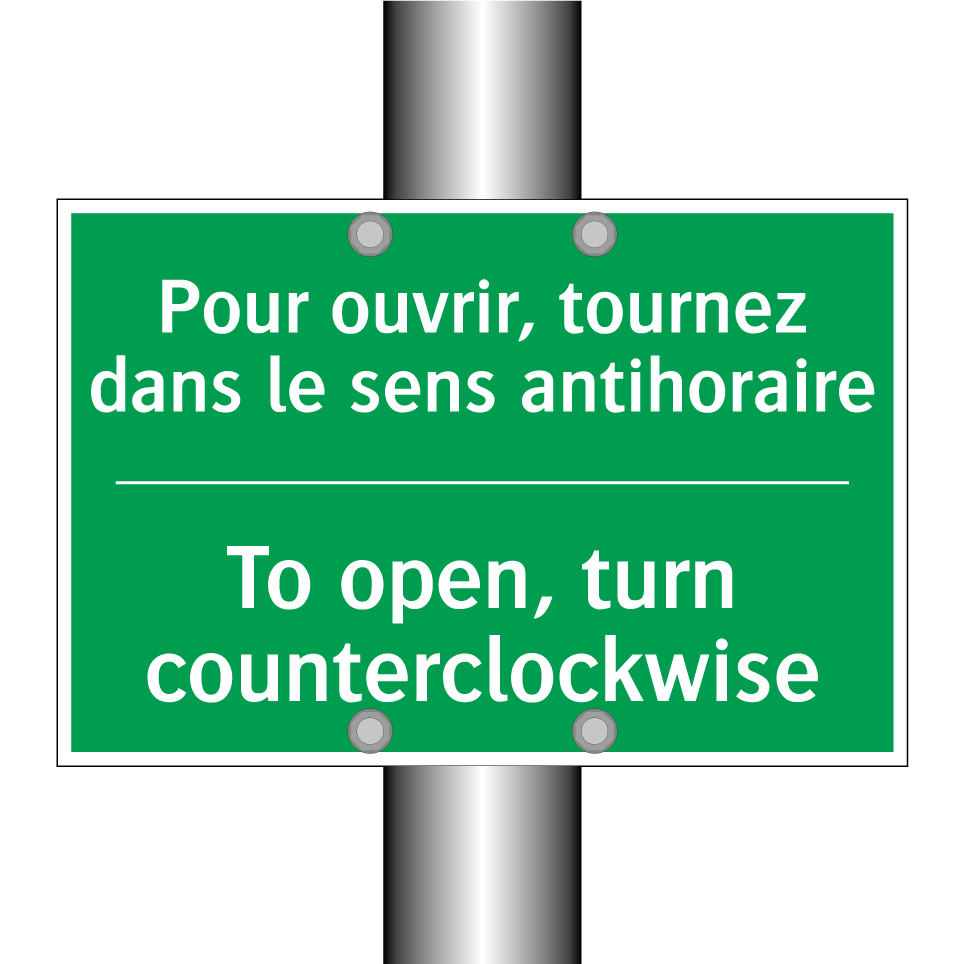 Pour ouvrir, tournez dans le sens /.../ - To open, turn counterclockwise