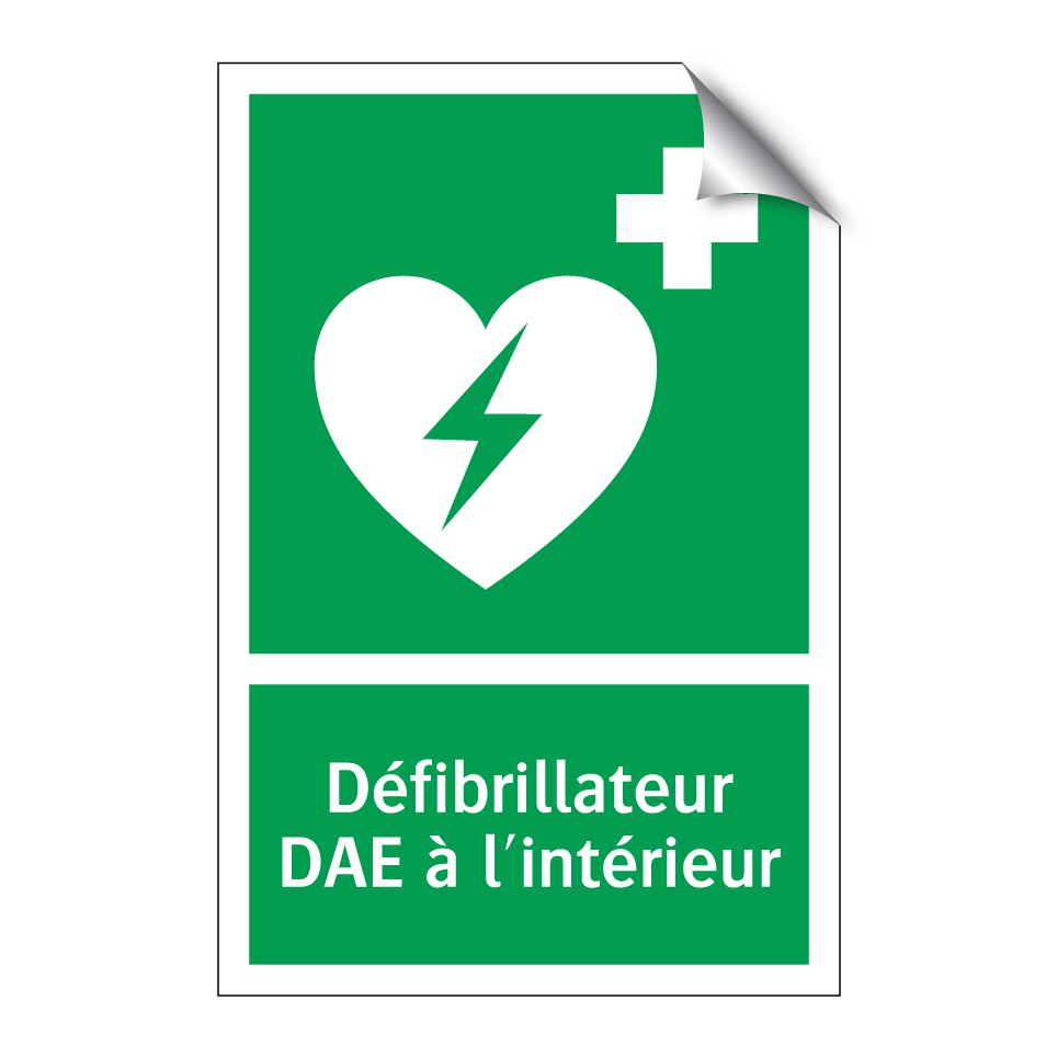 Défibrillateur DAE à l'intérieur