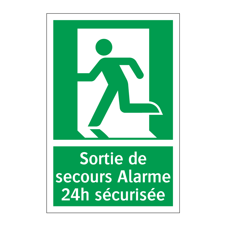 Sortie de secours Alarme 24h sécurisée