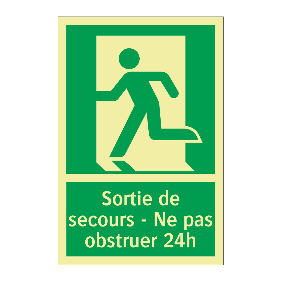 Sortie de secours - Ne pas obstruer 24h