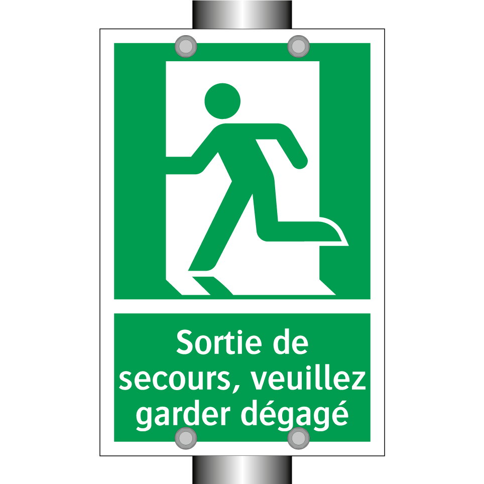 Sortie de secours, veuillez garder dégagé