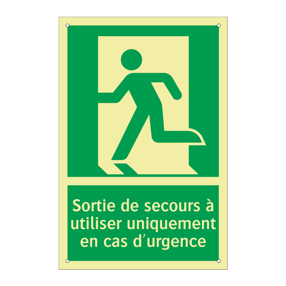 Sortie de secours à utiliser uniquement en cas d'urgence