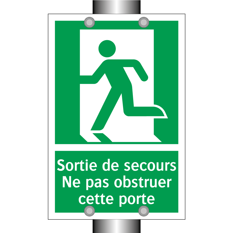 Sortie de secours Ne pas obstruer cette porte