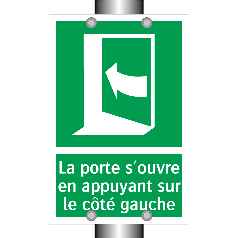 La porte s'ouvre en appuyant sur le côté gauche