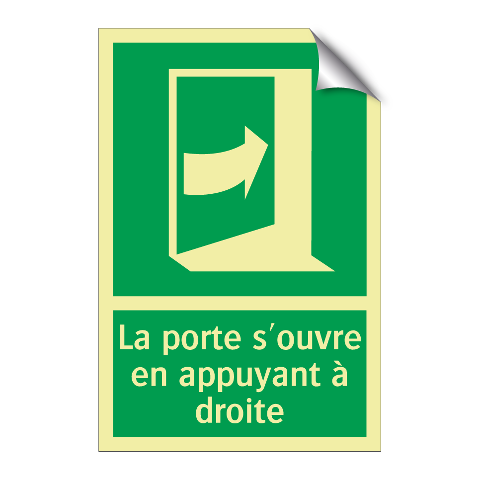 La porte s'ouvre en appuyant à droite