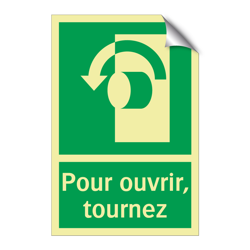 Pour ouvrir, tournez