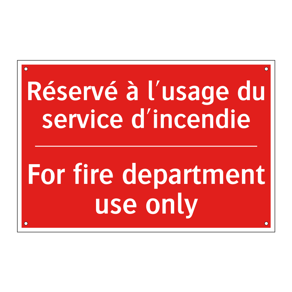 Réservé à l'usage du service d'incendie /.../ - For fire department use only