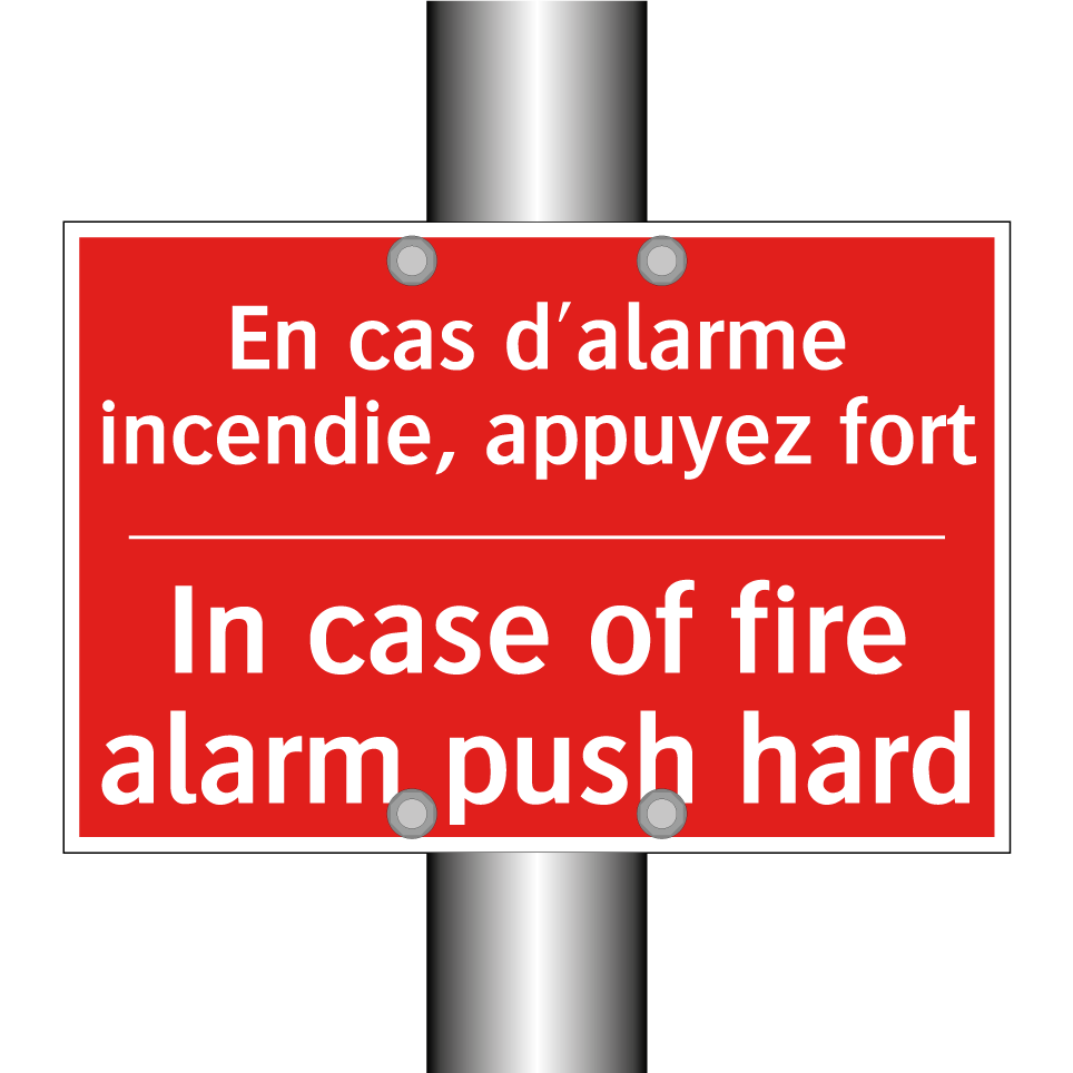 En cas d'alarme incendie, appuyez /.../ - In case of fire alarm push hard /.../