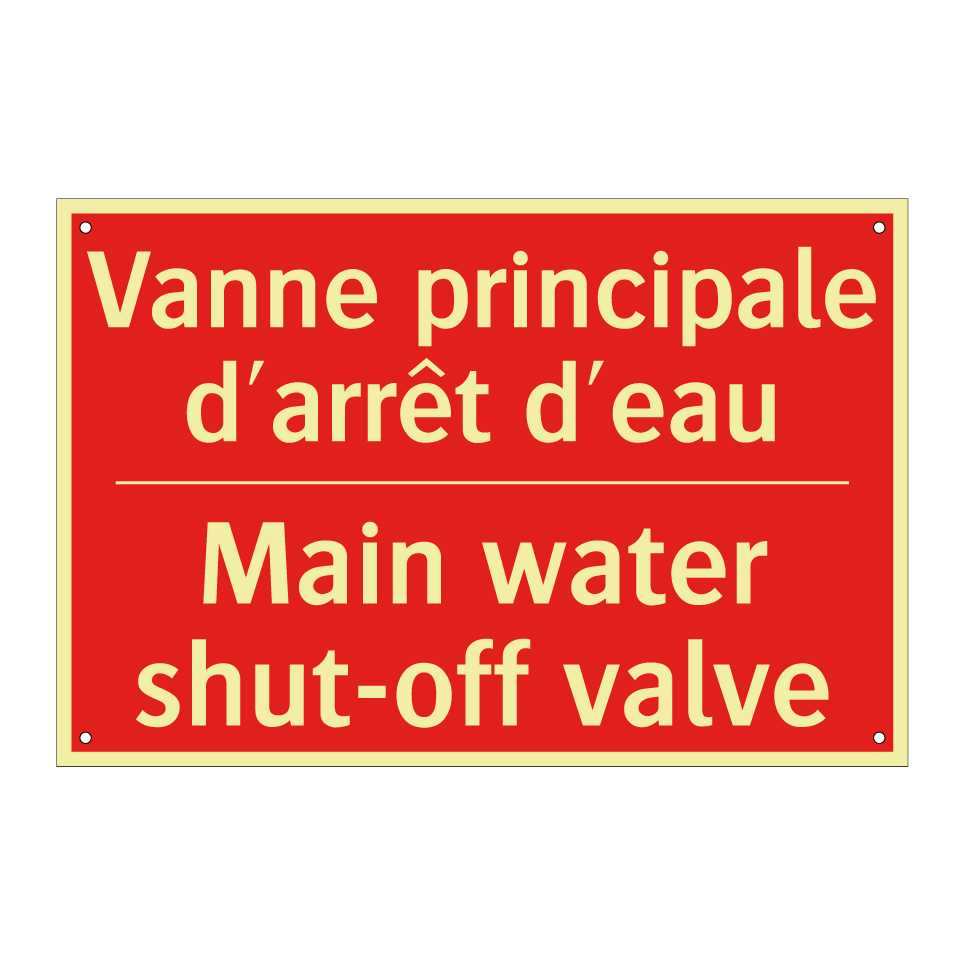 Vanne principale d'arrêt d'eau - Main water shut-off valve