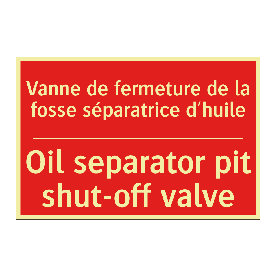 Vanne de fermeture de la fosse /.../ - Oil separator pit shut-off valve /.../
