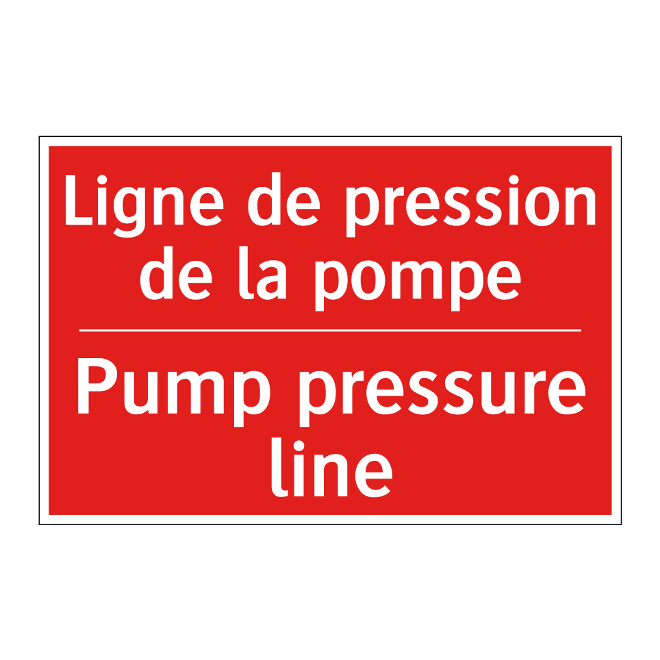 Ligne de pression de la pompe - Pump pressure line