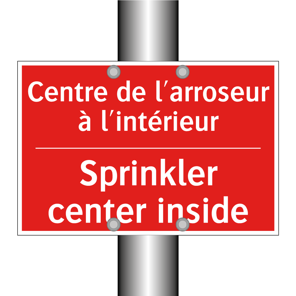 Centre de l'arroseur à l'intérieur /.../ - Sprinkler center inside