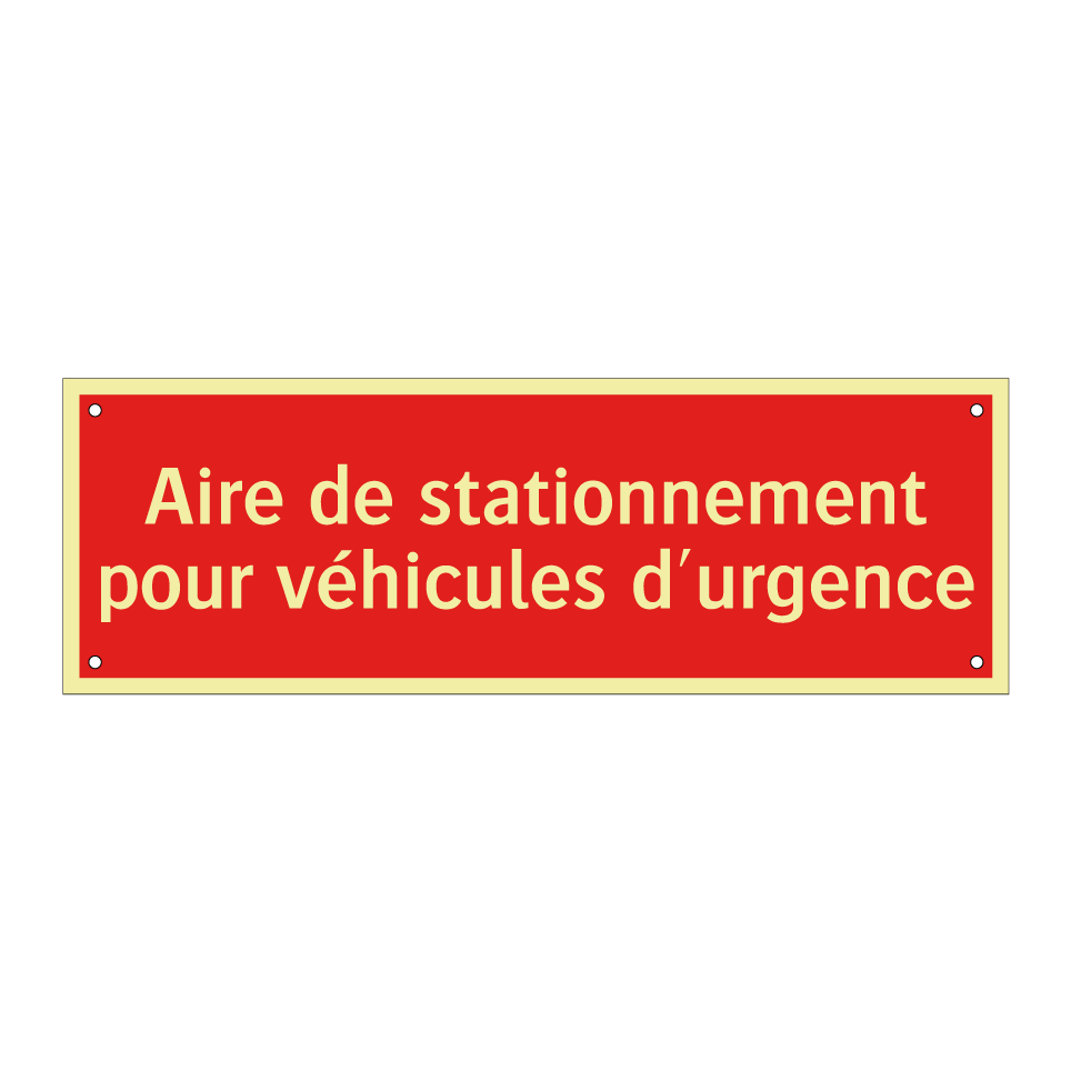 Aire de stationnement pour véhicules d'urgence