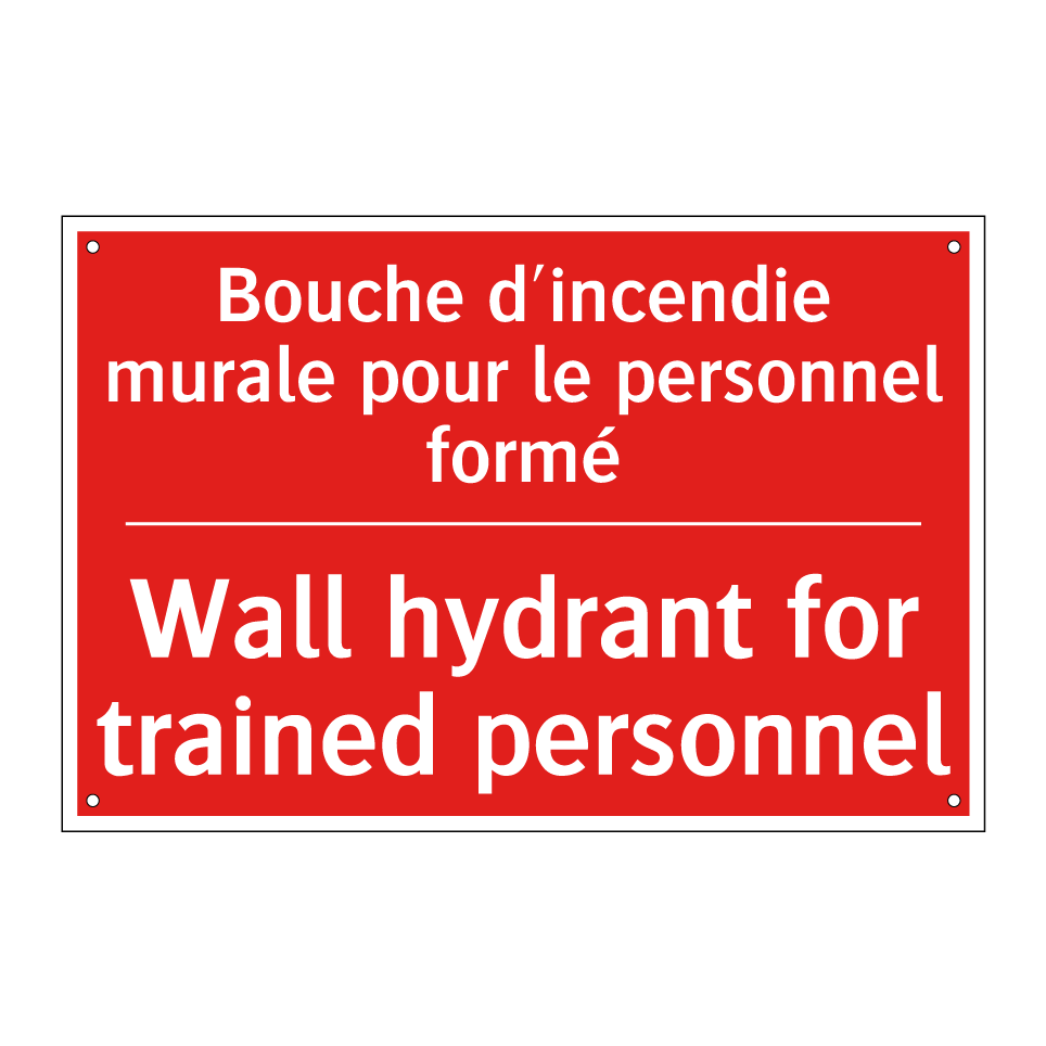 Bouche d'incendie murale pour /.../ - Wall hydrant for trained personnel /.../