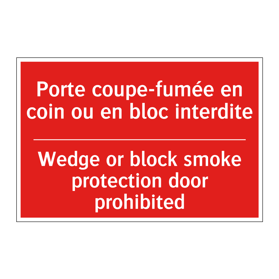 Porte coupe-fumée en coin ou en /.../ - Wedge or block smoke protection /.../