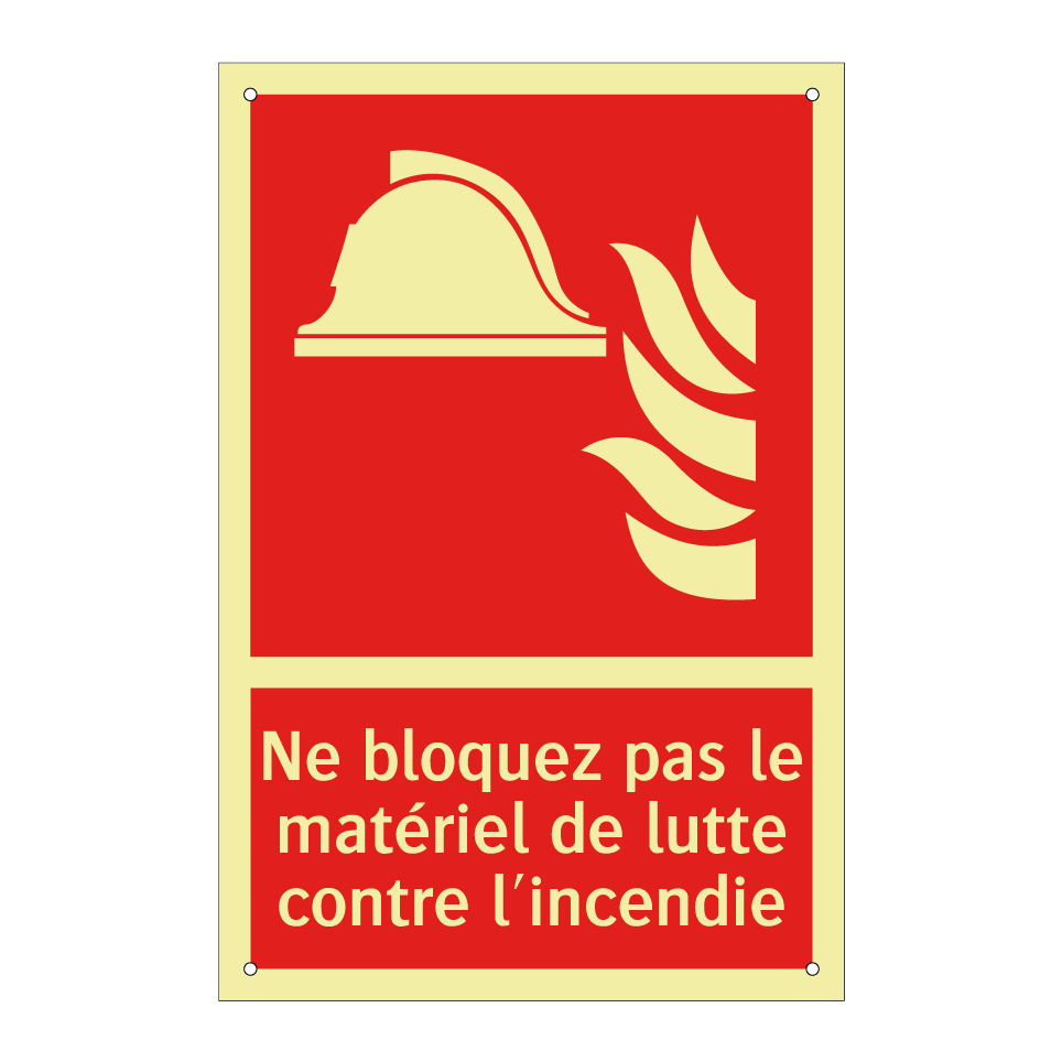 Ne bloquez pas le matériel de lutte contre l'incendie