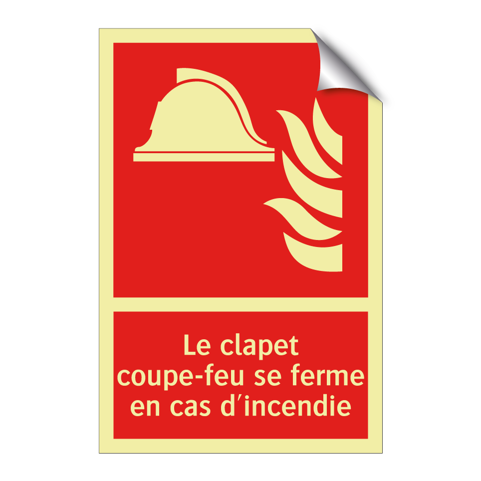 Le clapet coupe-feu se ferme en cas d'incendie